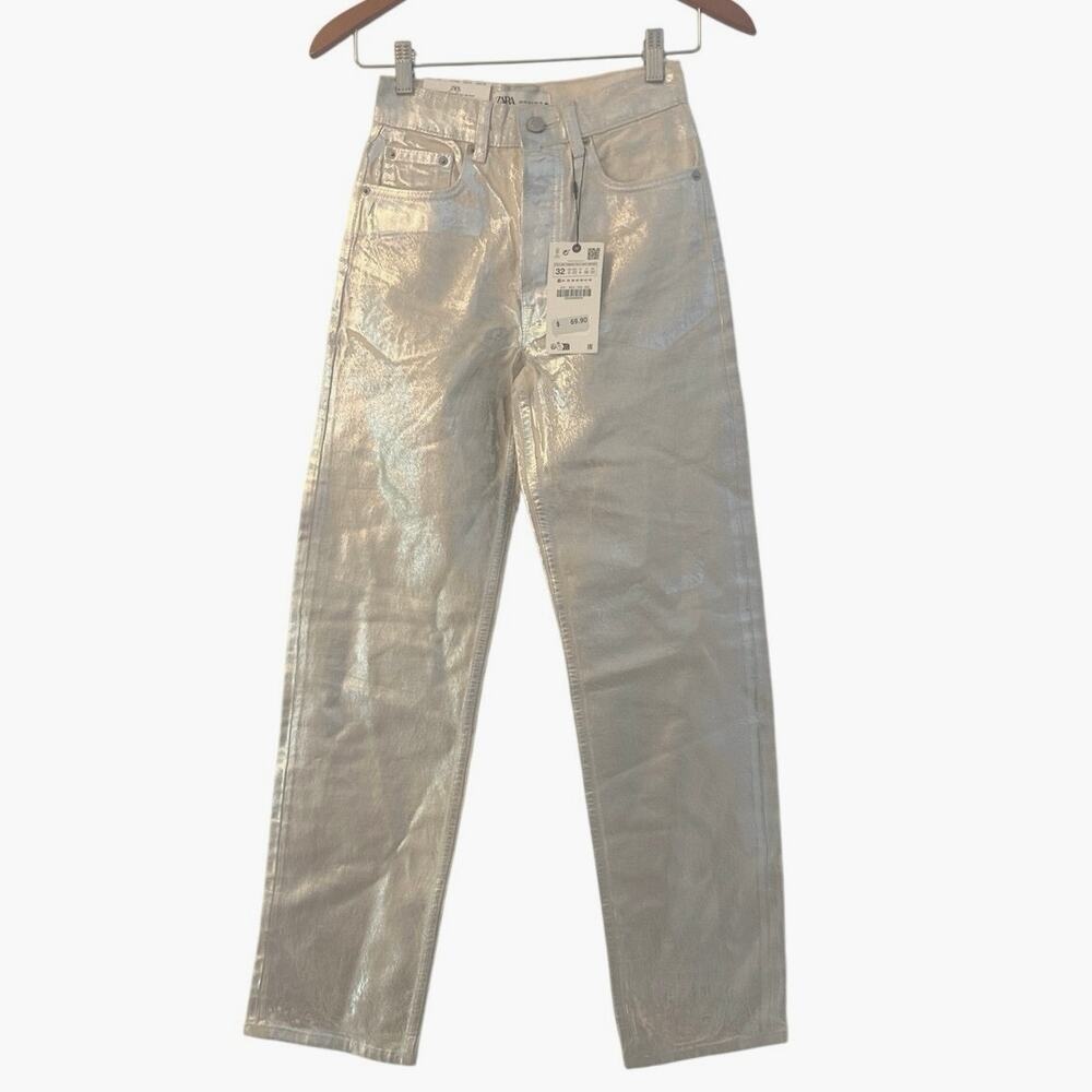 ZARA MID RISE BOYFRIEND JEANS Sz0 - Picture 4 of 12